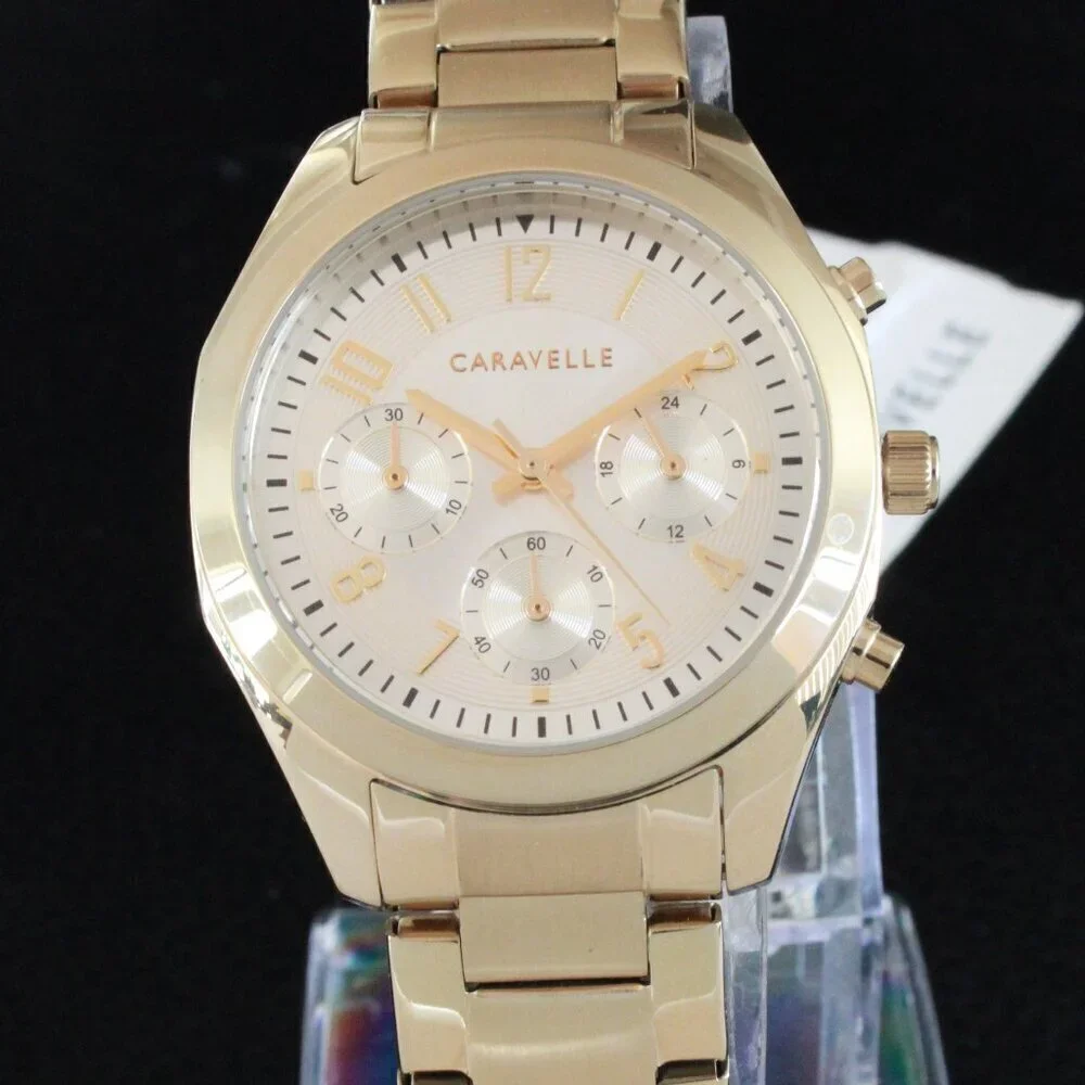 Caravelle Ladies Chronograph By Bulova Champagne Dial 36mm